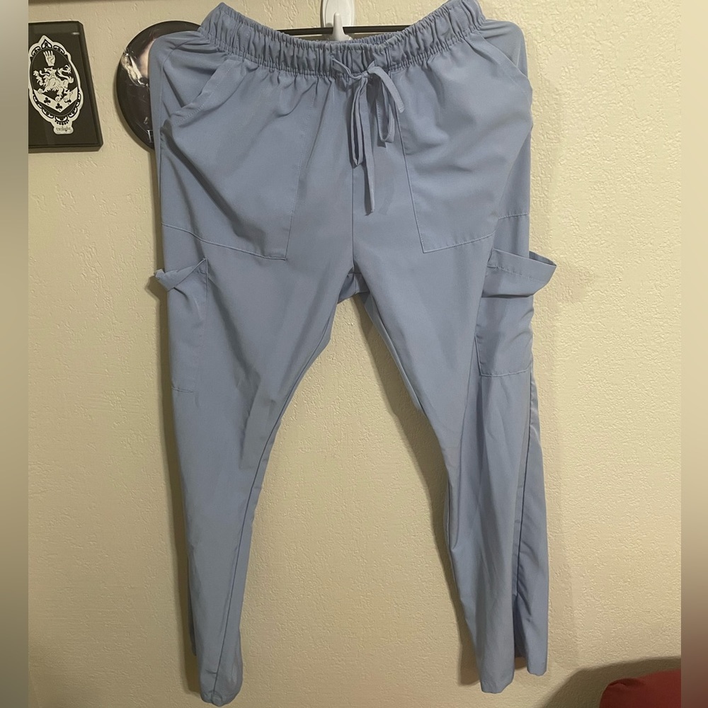 Blue scrub pants